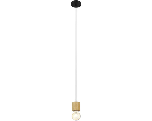 Hanglamp, 1-lichts, H 110 cm, bruin/zwart