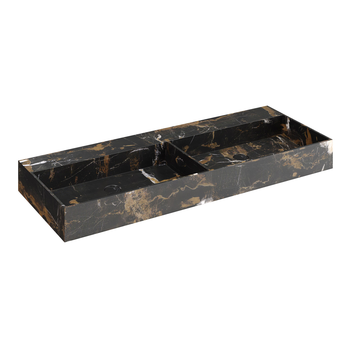 Fontana Portoro Gold badkamermeubel warm eiken 120cm zonder kraangaten