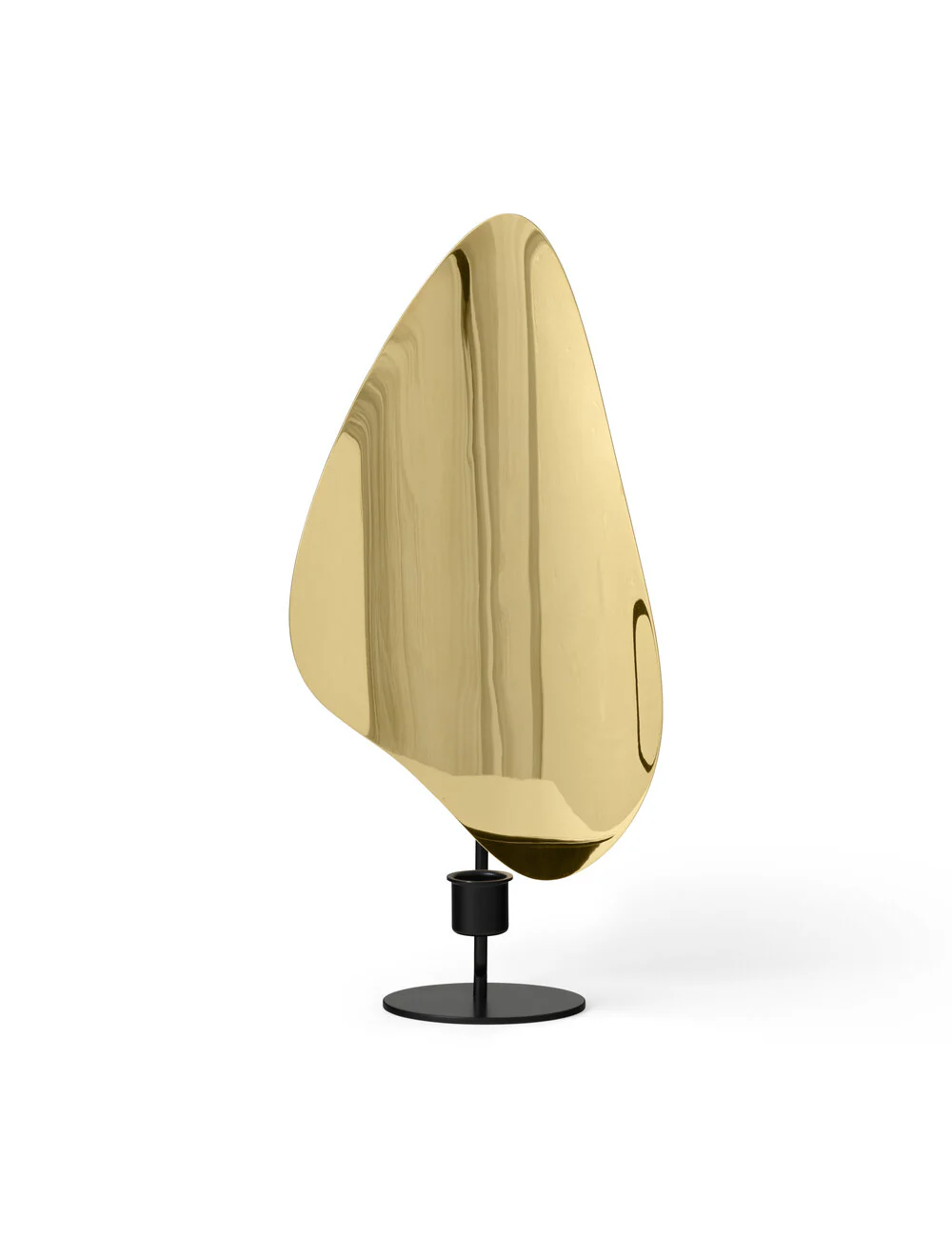 Audo Copenhagen  Flambeau lysestage, Black/Polished Brass - H34 cm.