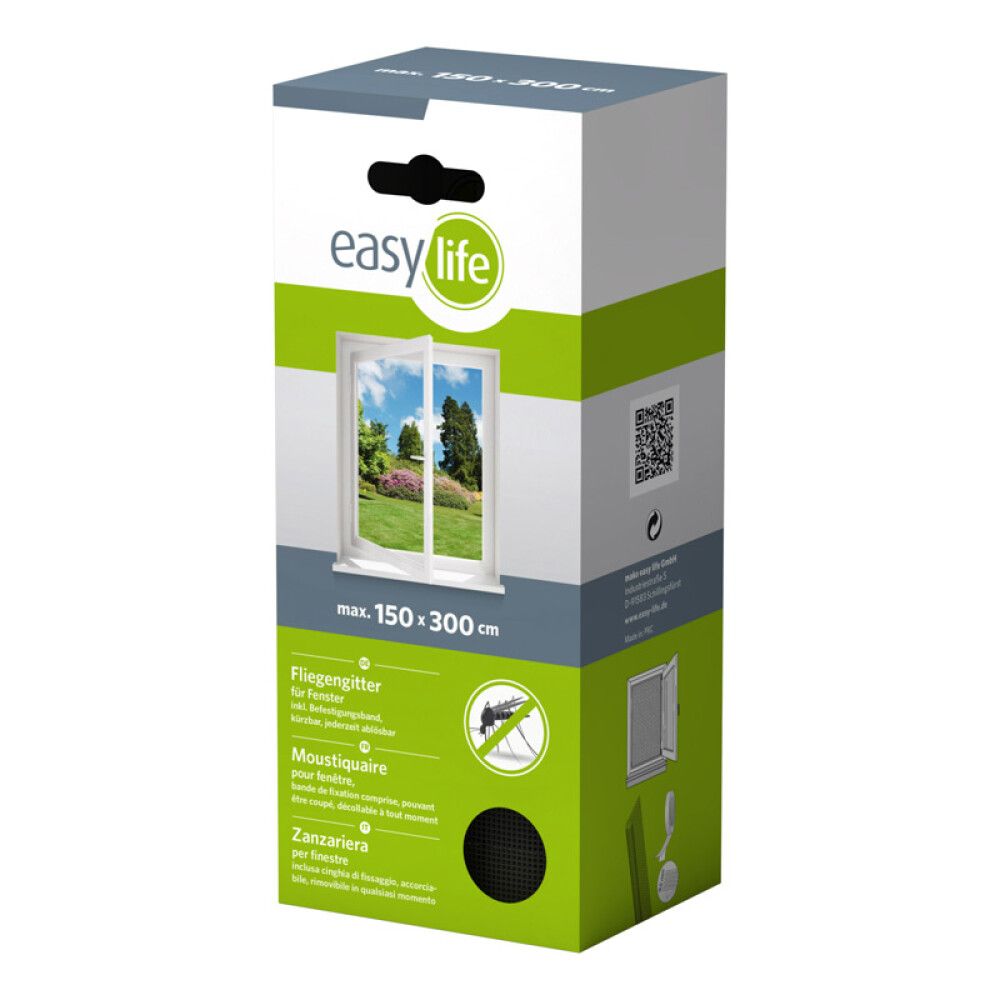 INSEKTSNETT EASY LIFE TIL VINDU 150X300CM SVART