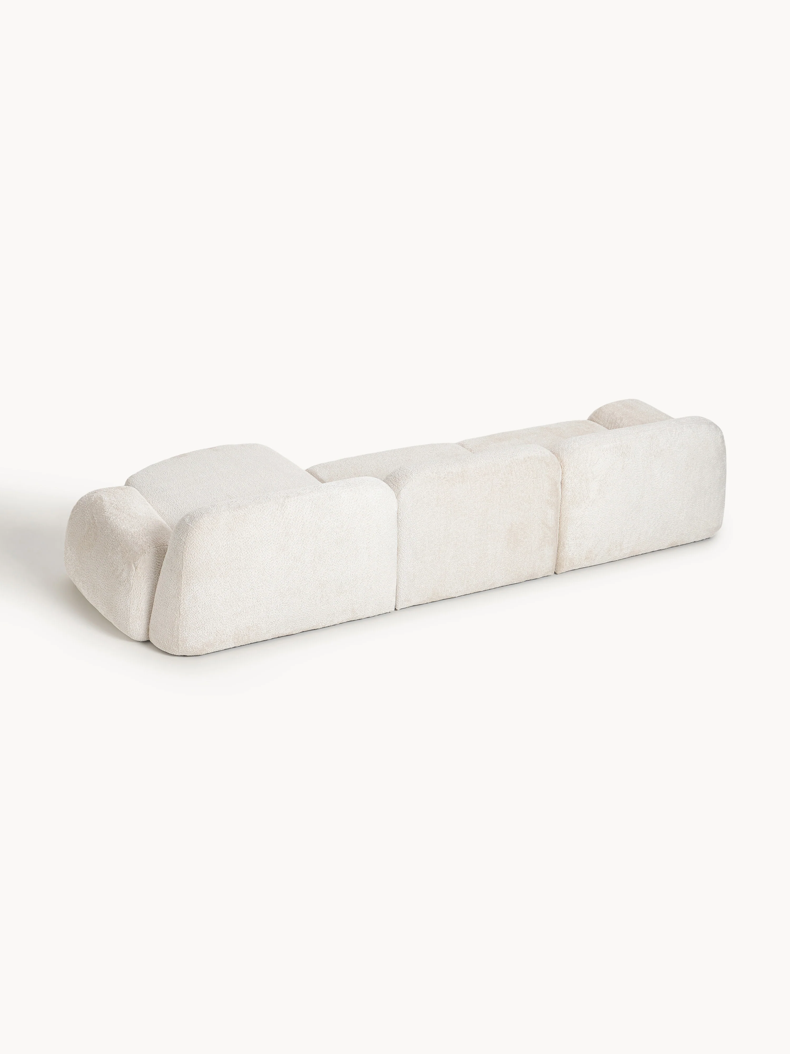 Modulaire teddy-bouclé hoekbank Wolke (4-zits)