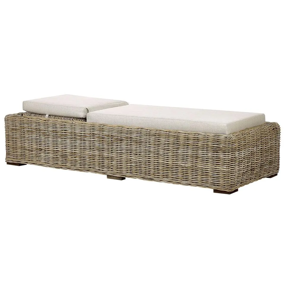 PALESE - Ligstoel - Taupe - Rotan