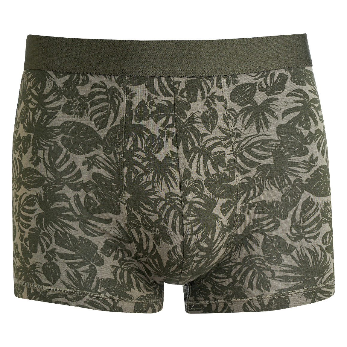 VanVaan Herren Retroshorts mit Blättern allover dunkelgrün