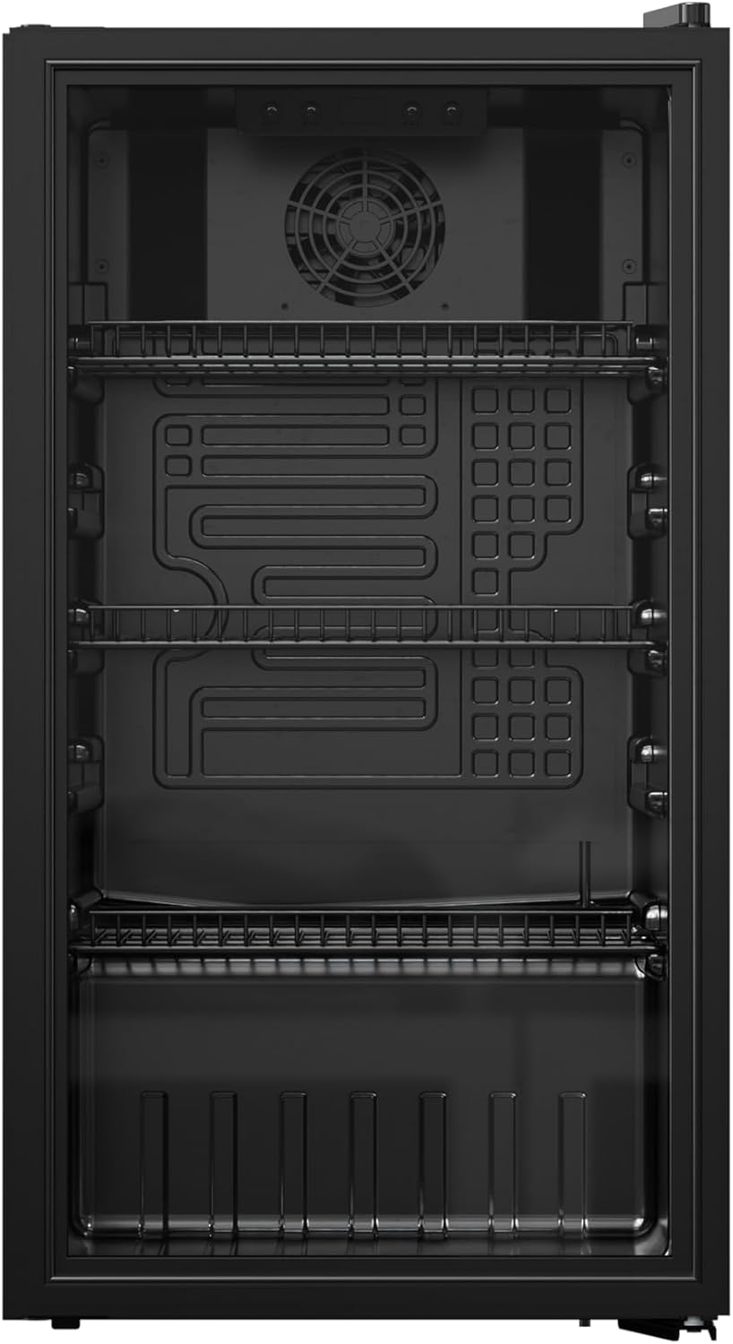 YUNA Cool-View GKS90B Glastürkühlschrank | 89L | schwarz