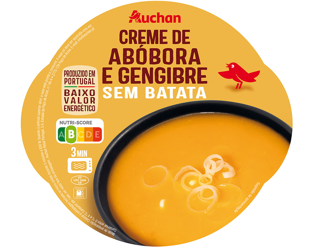 CREME ABÓBORA E GENGIBRE AUCHAN 800G