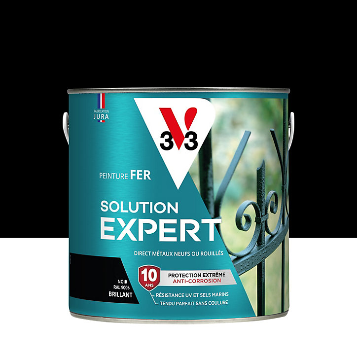 Peinture extérieure fer Solution expert noir brillant V33 2L