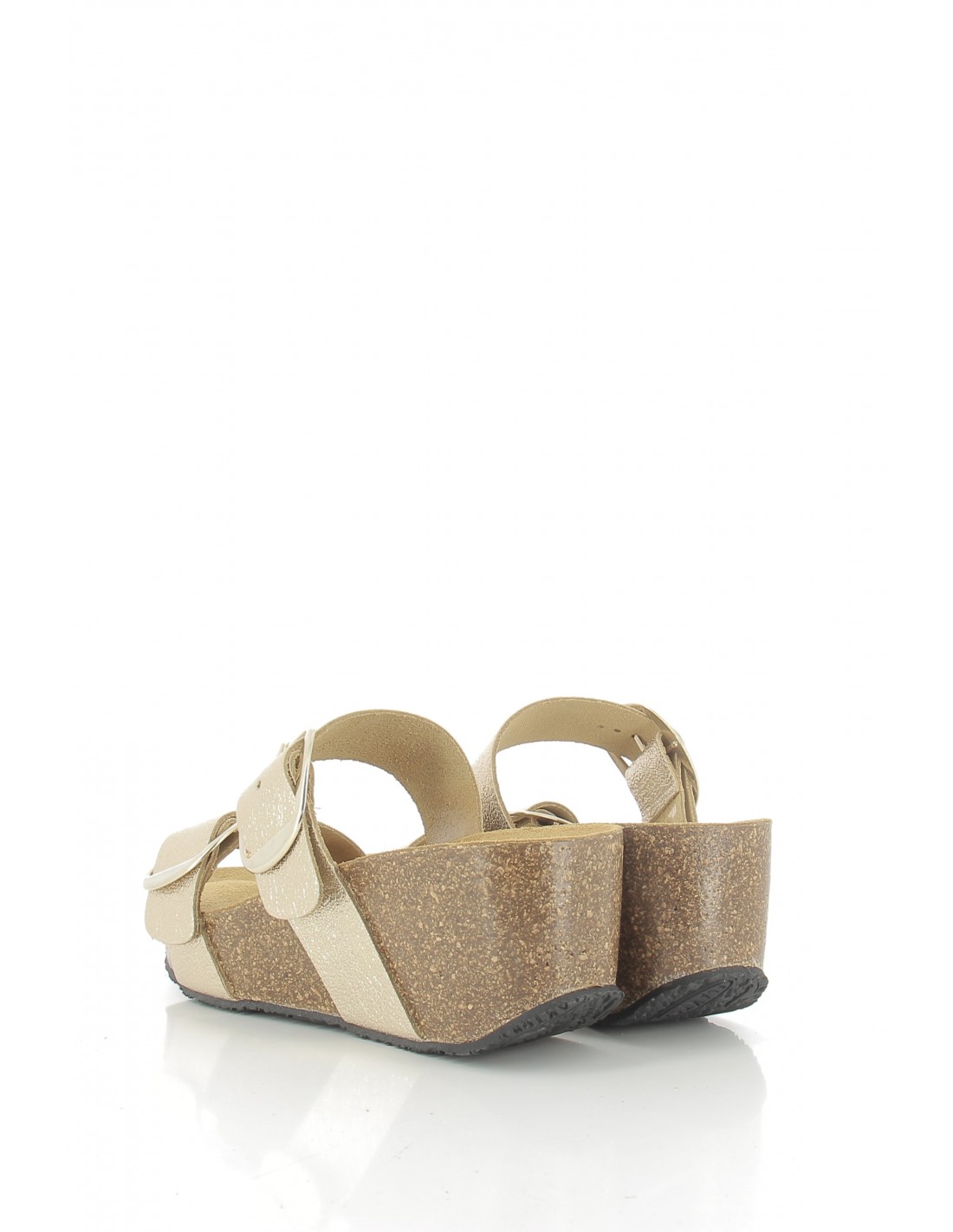 plakton Mules compensées femme so rock bi cuir doré