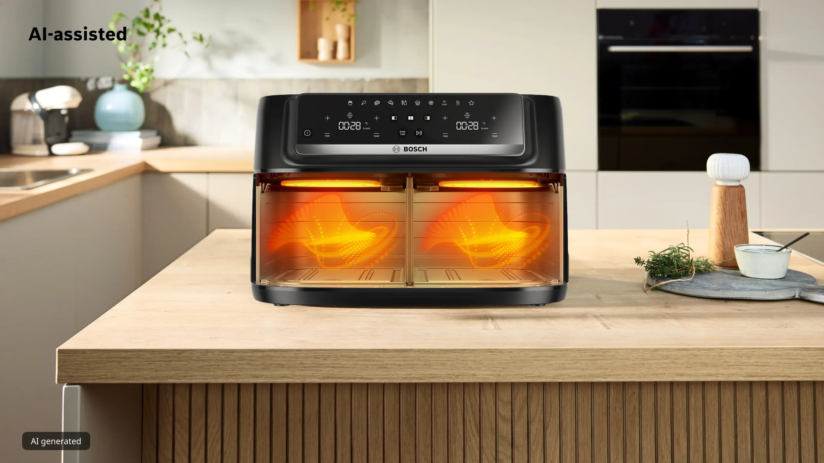 Serie 4 Double Drawer Air Fryer Zwart