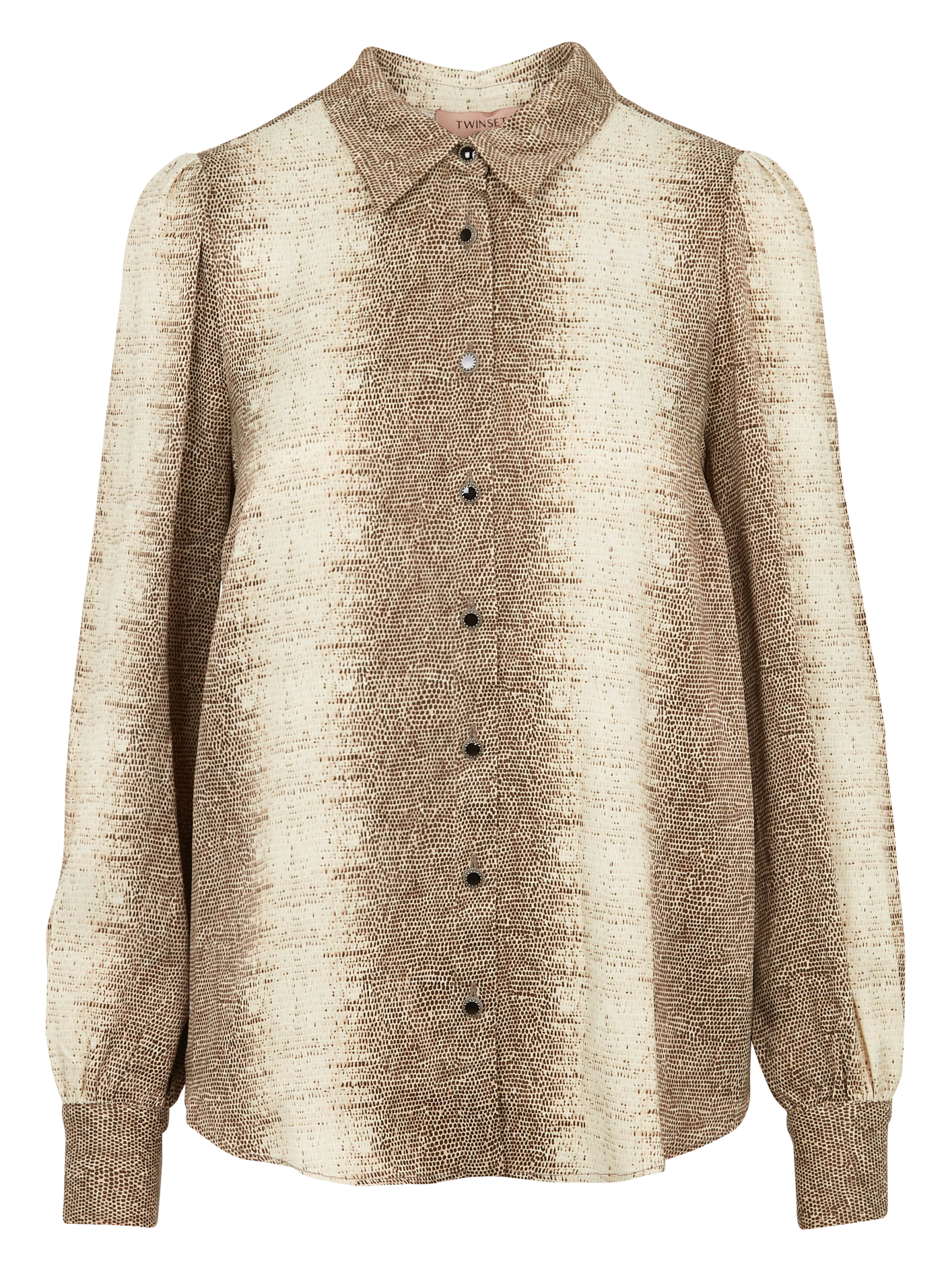 Chemise droite fluide à col classique | Marron