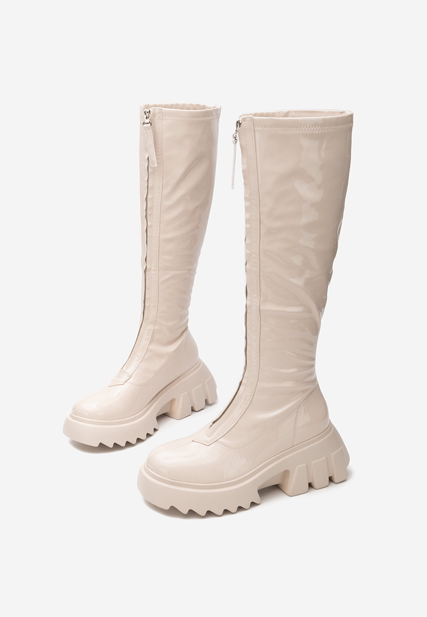 Bottes à plateforme beige Danika V2
