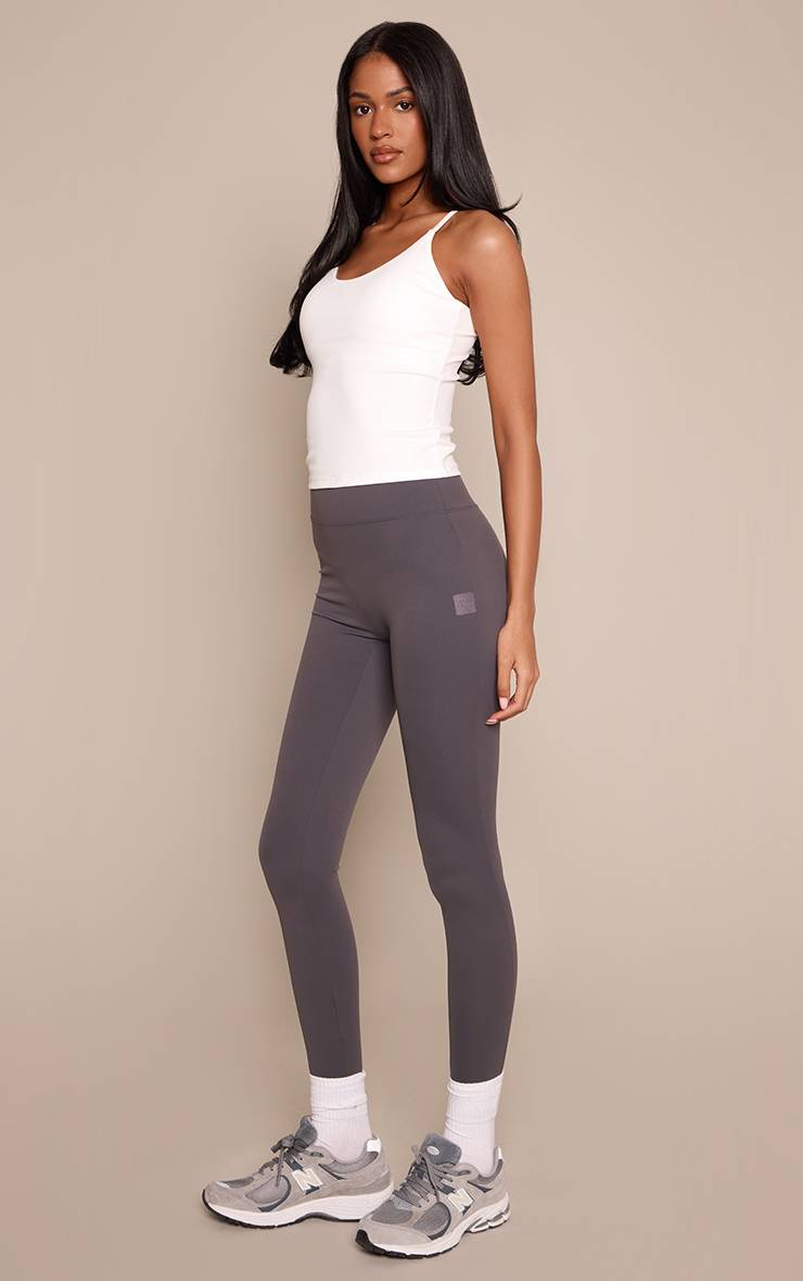 Charbon Legging De Gym Taille Haute Sculptant Avec Languette PLT - Grande Taille