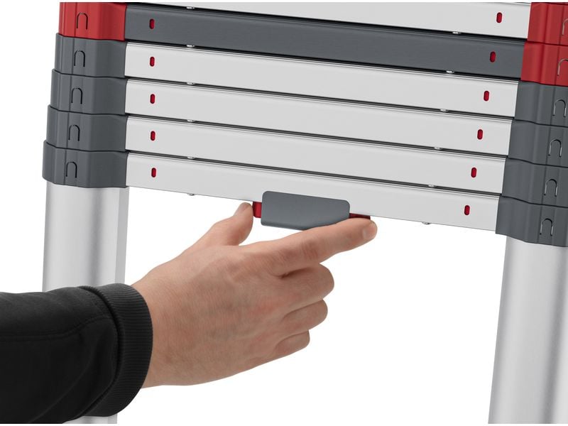 Hailo Flexline Teleskopleiter T100 11 Stufen Aluminium Sicherheits-Teleskopleiter
