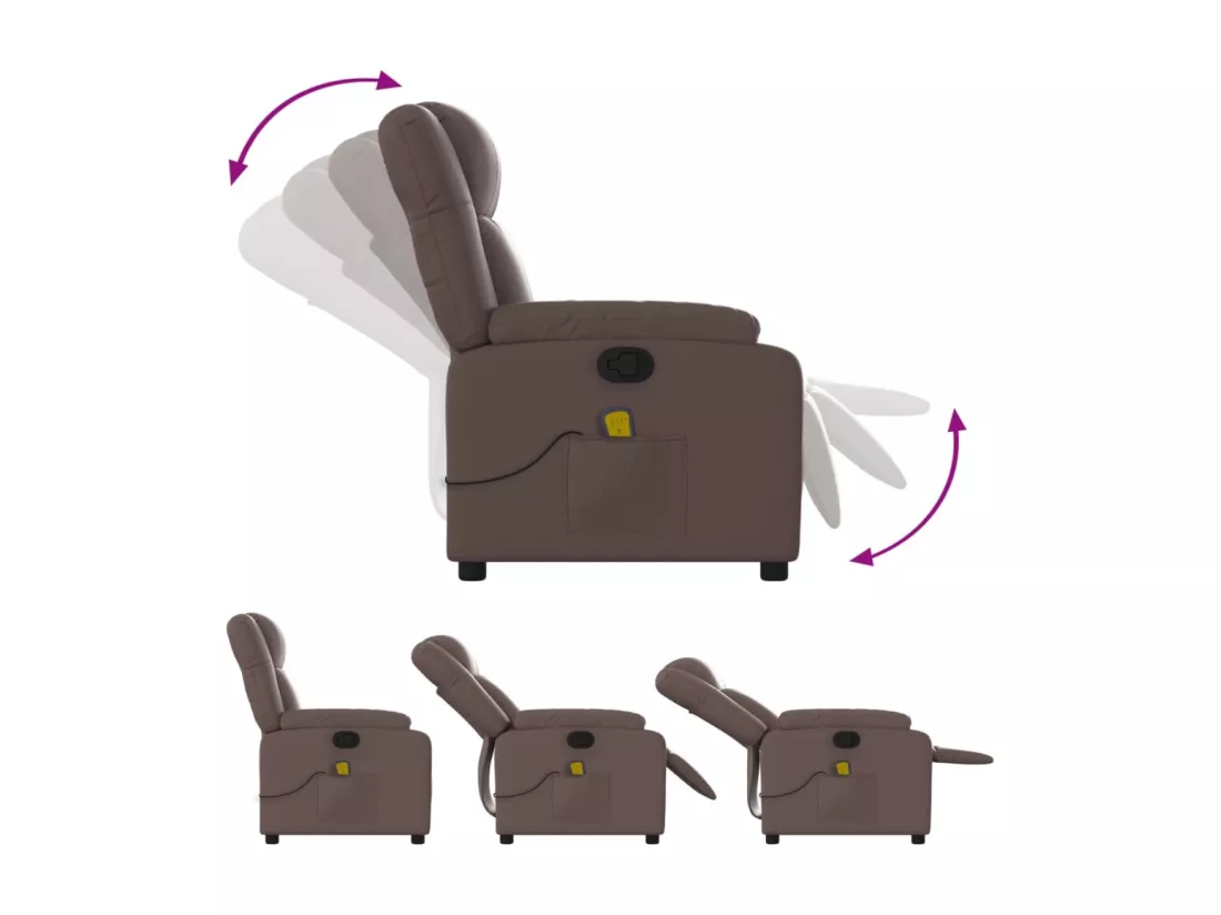 Fauteuil de massage inclinable Marron Similicuir
