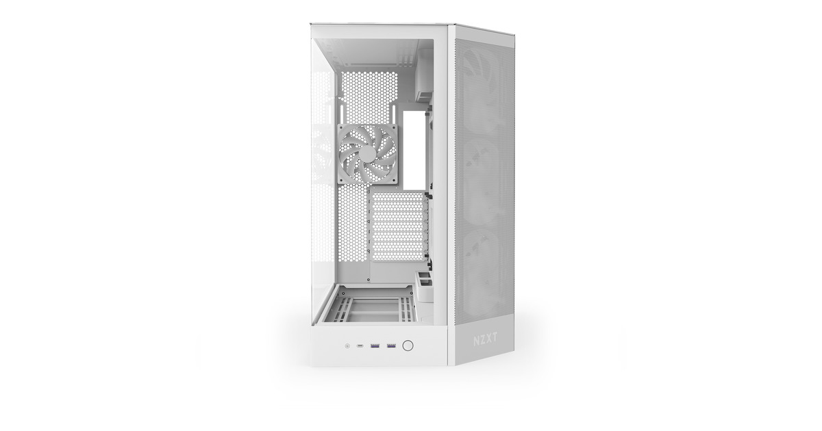 NZXTH9 Flow RGB midi tower behuizing  (Wit (mat) | 2x USB-A | 1x USB-C | RGB | Tempered Glass)