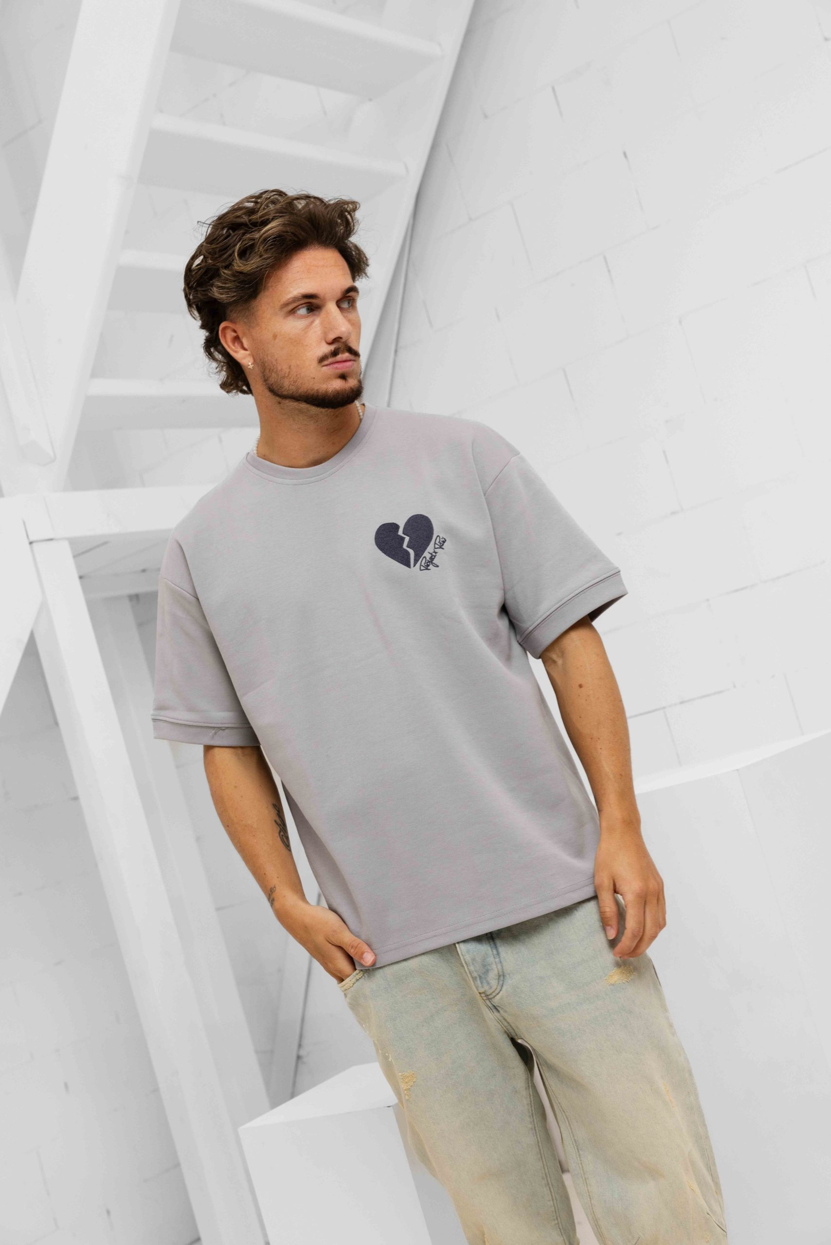 Project X Paris Cœur Brisé T-Shirt Heren Grijs