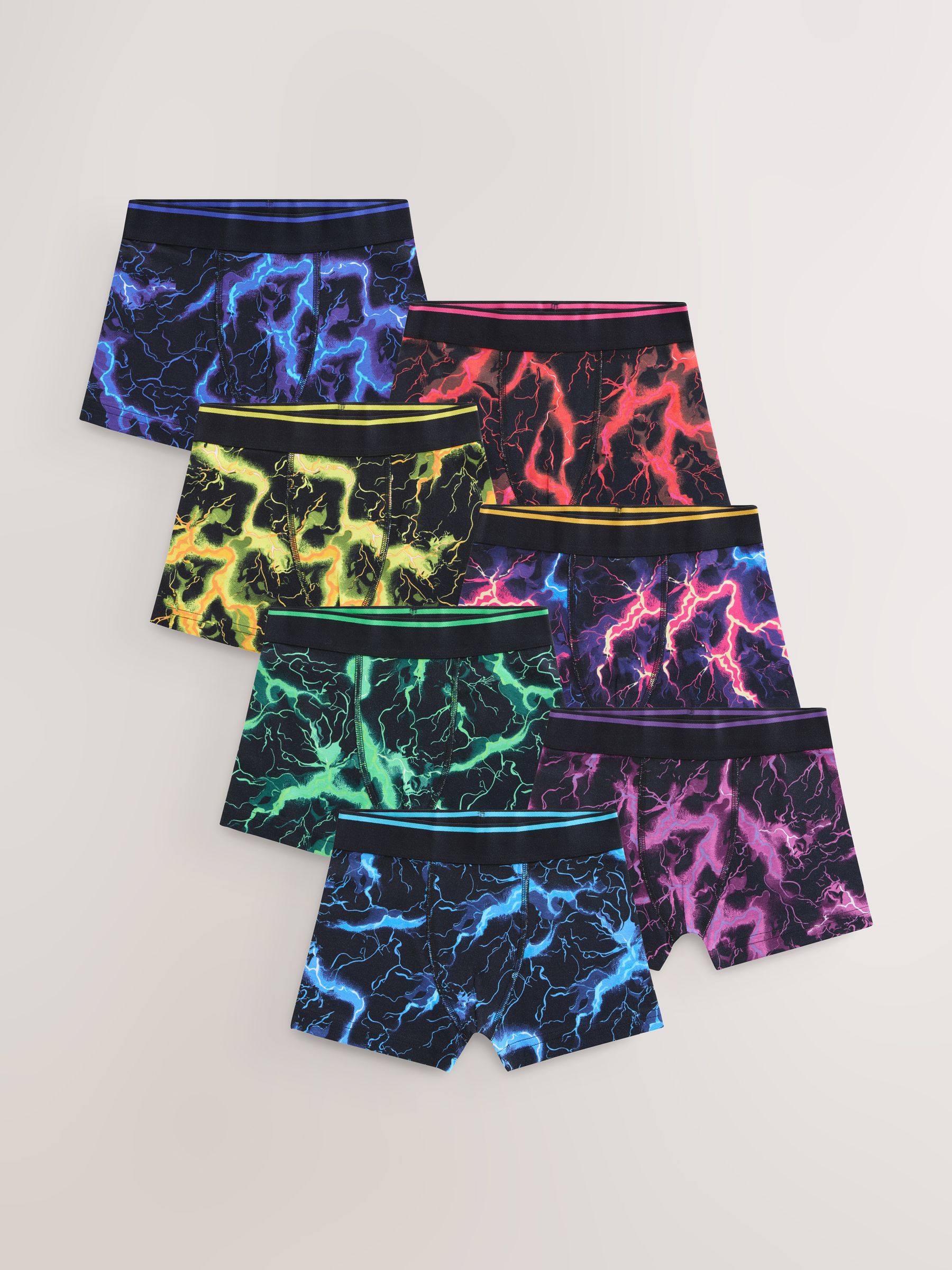 Multi Lightning Print - Verpakking van 7 boxers (3-16jr)