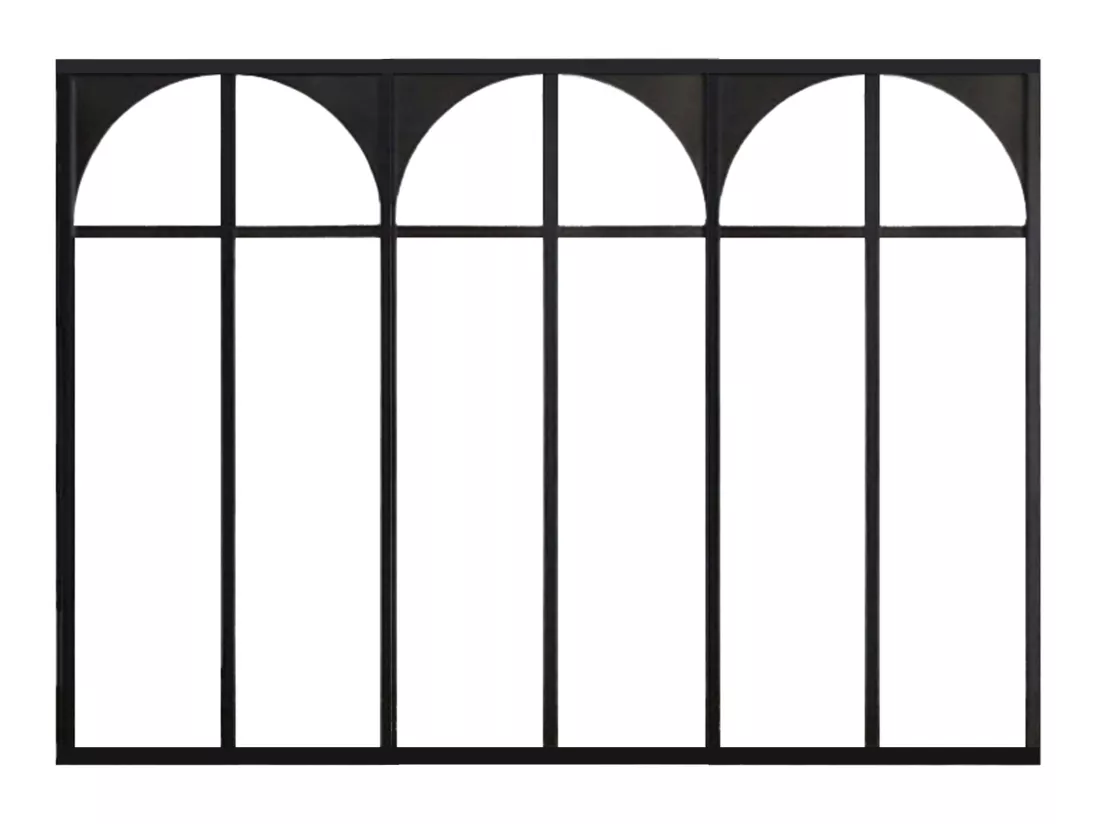 Verrière atelier art déco en aluminium thermolaqué 180x130 cm - Noir - ARCADEA