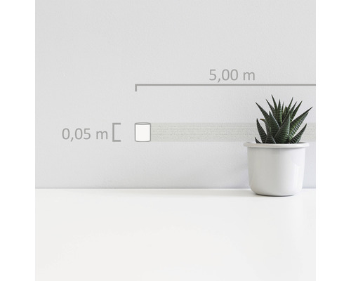 Rand 36726-1 Alleen Randen Strepen wit grijs glitter 5 m x 5 cm
