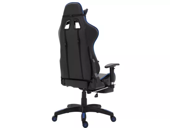 Chaise de bureau - Similicuir (métallique) & Plastique - Noir / Bleu - Turbo XL