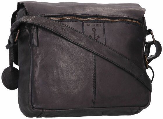Harbour 2nd - Funchal - Schoudertas - Zwart - Leer - 28 cm