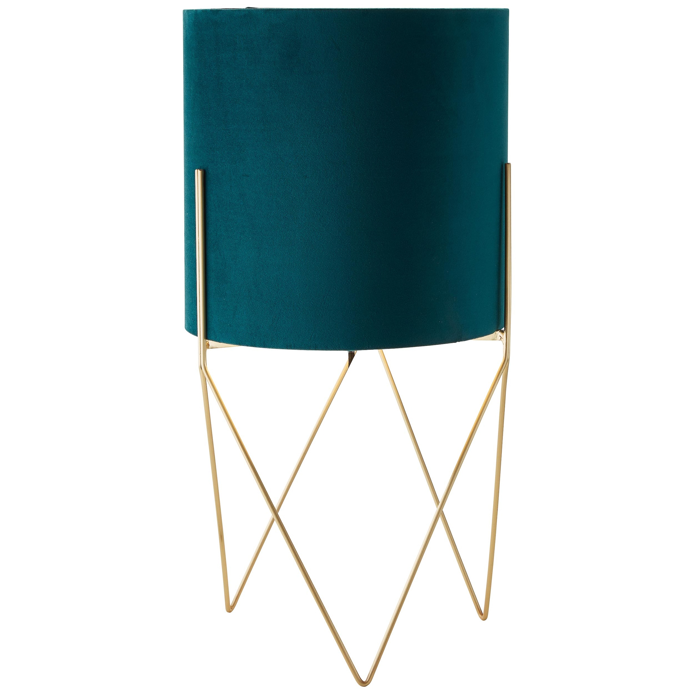 Brilliant Stehlampe »Atami« E27 1 Stk. 58 cm Höhe, Ø 31,5 cm, E27, Metall/Textil, messing gebürstet