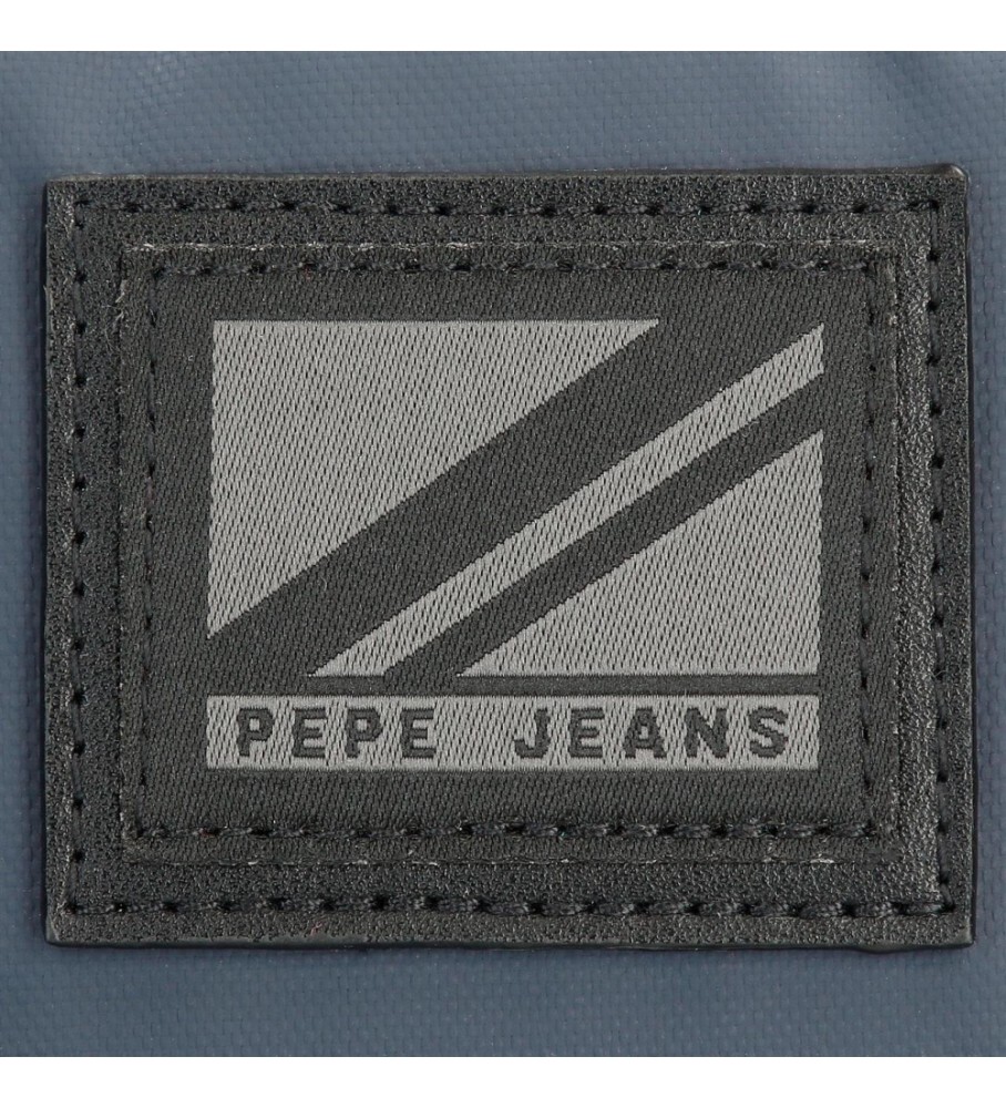 Bolsa de ombro Pepe Jeans Hoxton com dois compartimentos na cor azul marinho