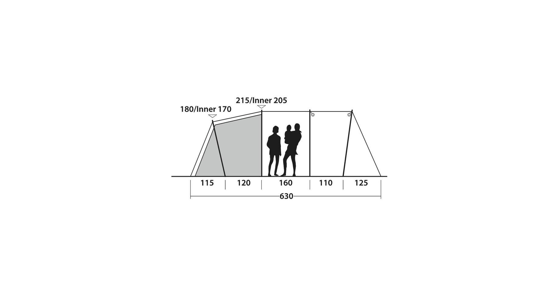 Outwell - Yosemite Lake 4TC Telt 2023 - 4 Personer
