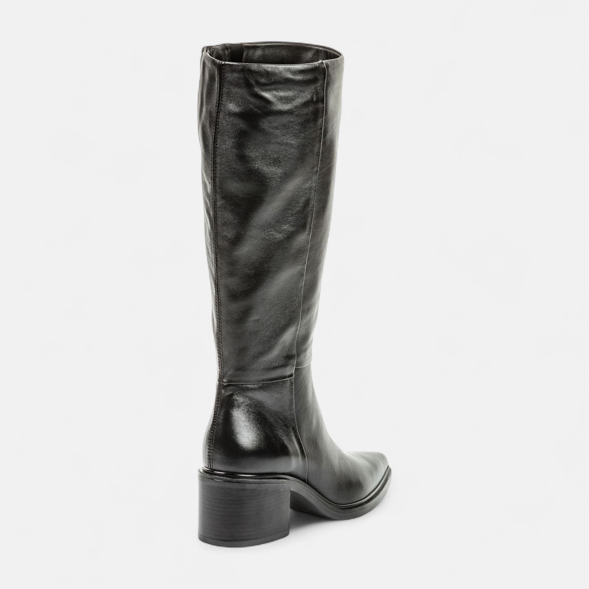 Bottes à talon Femme en cuir noir