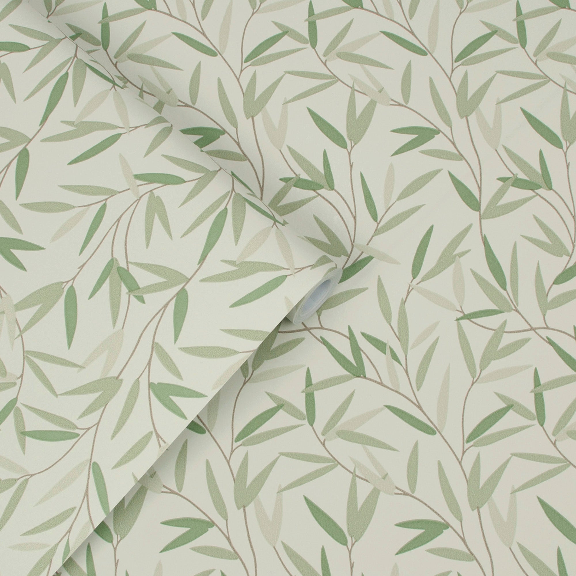 Laura Ashley Willow Leaf Behang - Planten - 10mx52cm - Groen