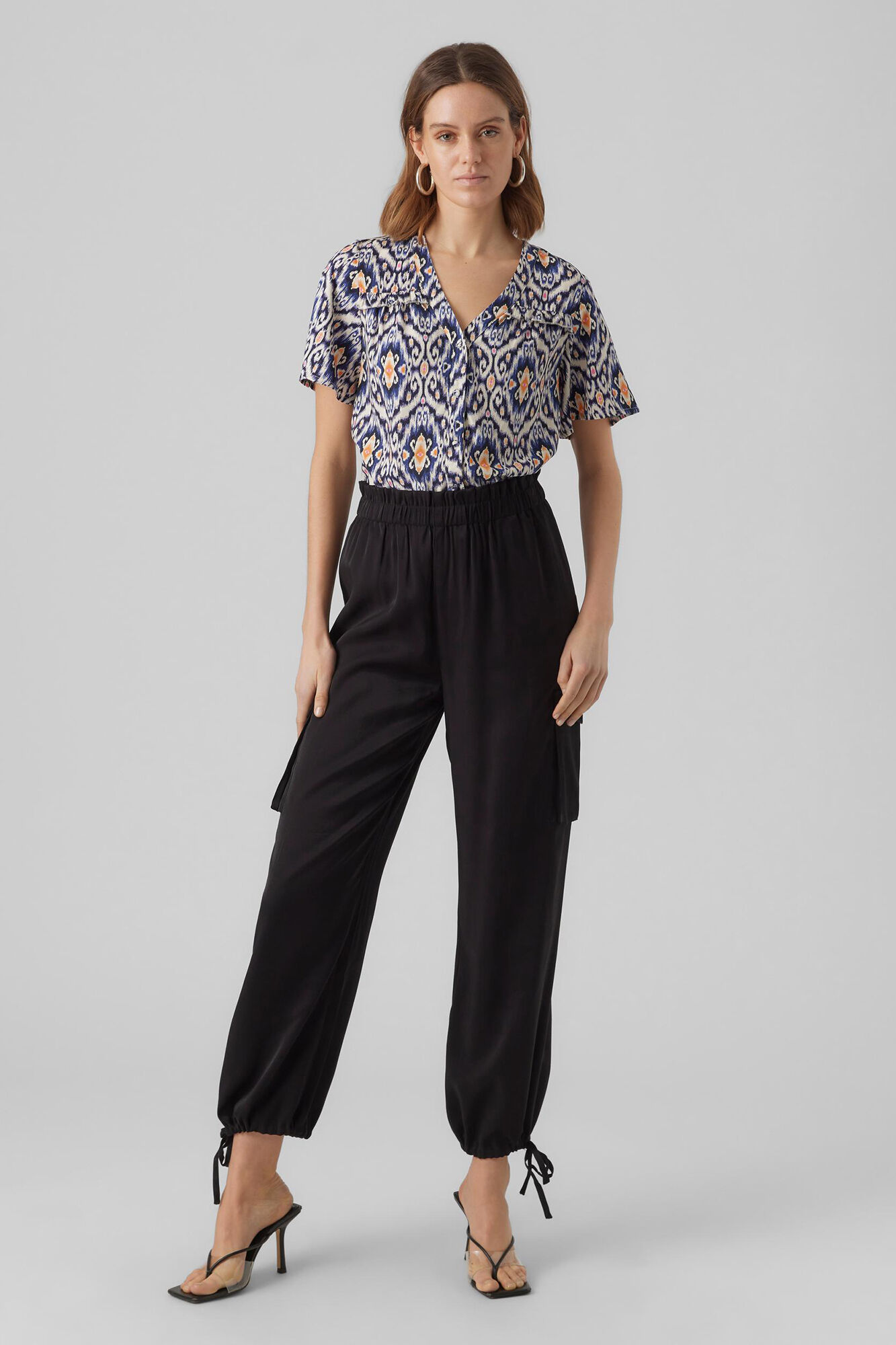 Blusa de manga curta - Azul marinho