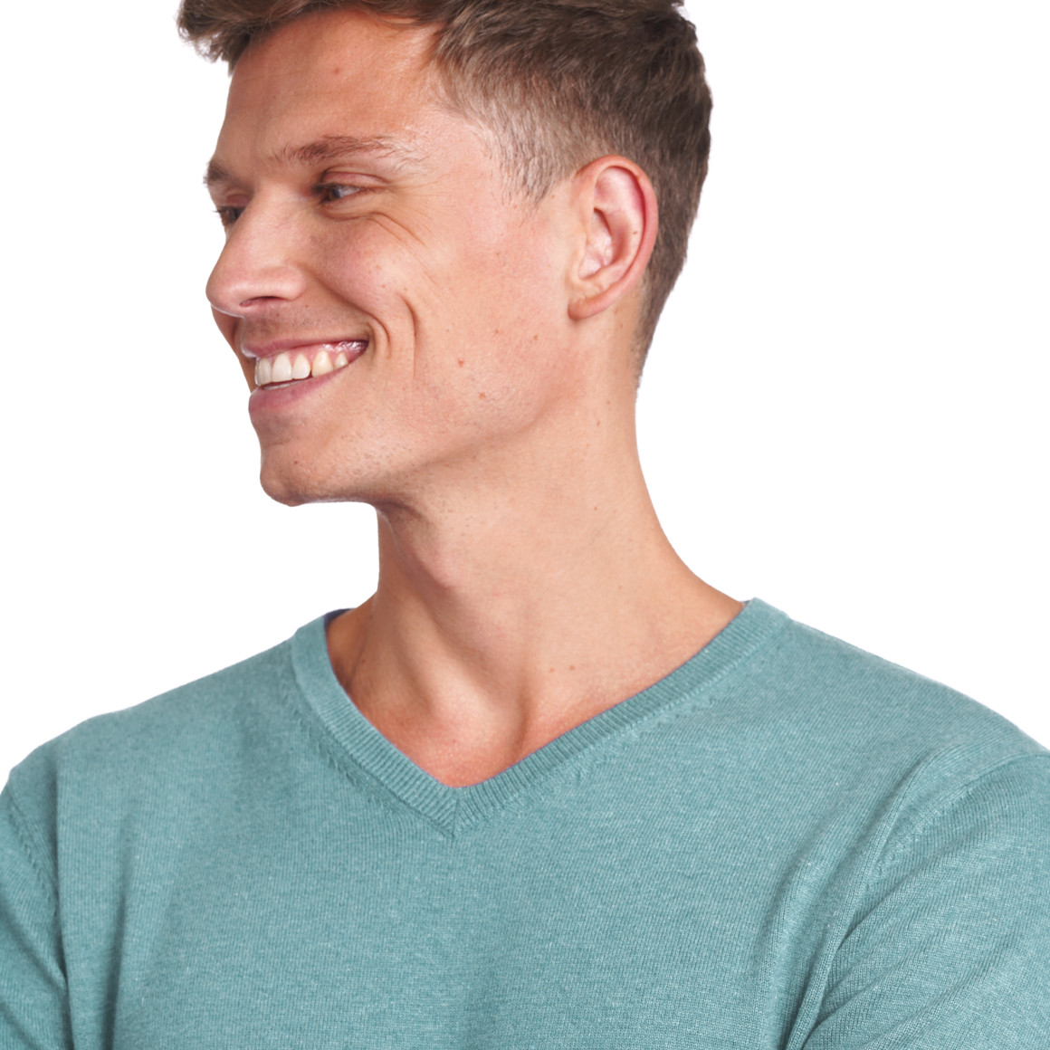 VanVaan Herren Strickpullover mit V-Ausschnitt helltürkis