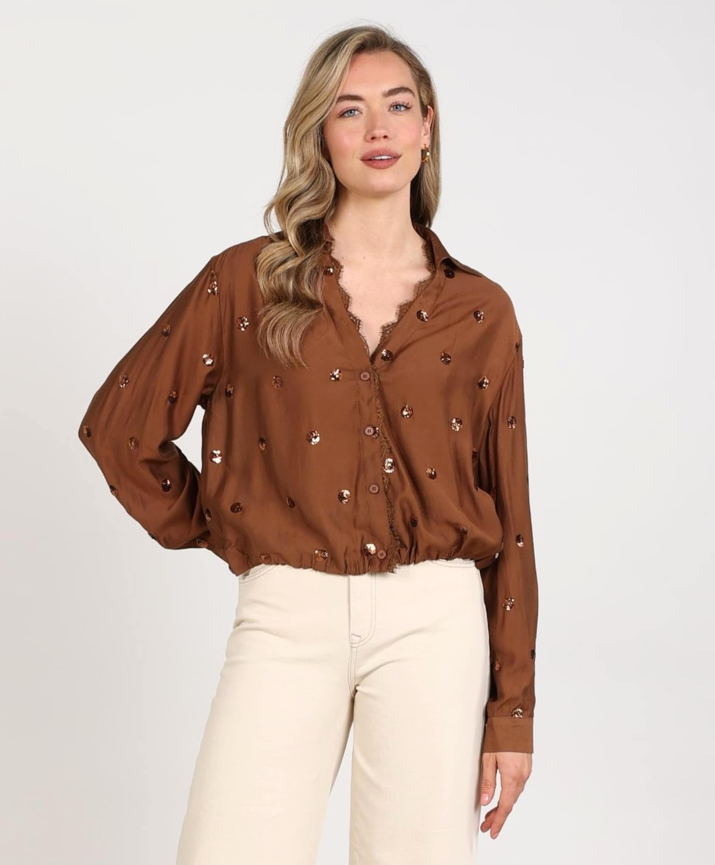 Nukus Dames blouse bruin