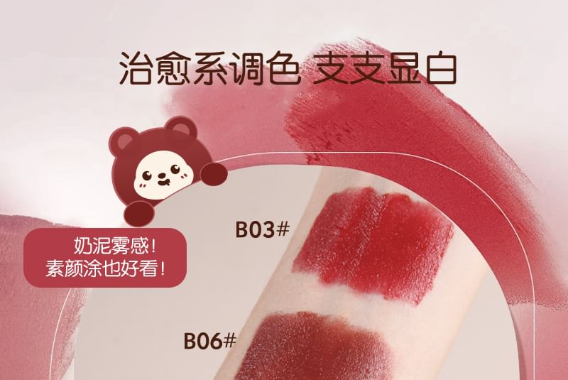 MANSLY - Knuffelbare Beer Sleutelhanger Airy Mist Lip Mud - 4 Kleuren