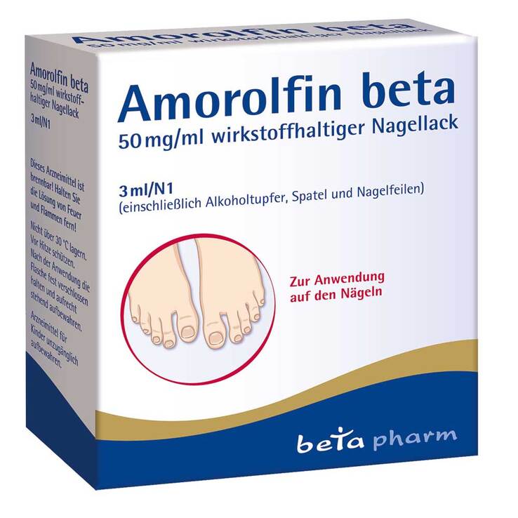 Amorolfin beta 50 mg/ml wirkstoffhaltiger Nagellack, 3 ml