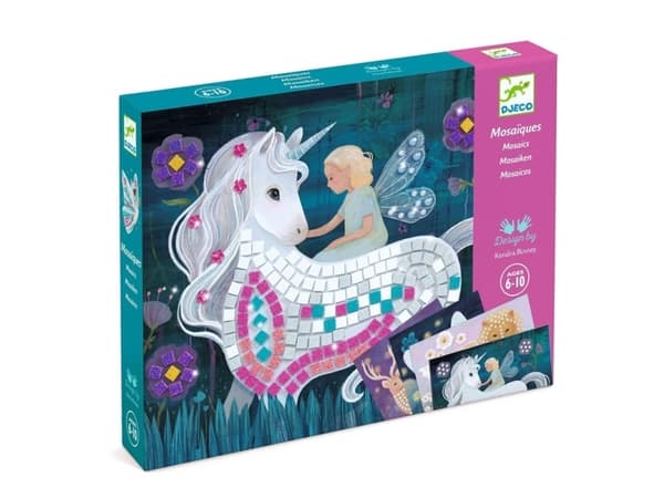 DJECO The Enchanted World Mosaic Kit, Children''s diamond painting kit, 6 år, Flerfarget