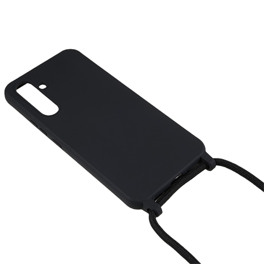 Samsung Galaxy A35 Necklace Gummi Case Hülle   Handykette (150cm) - Schwarz