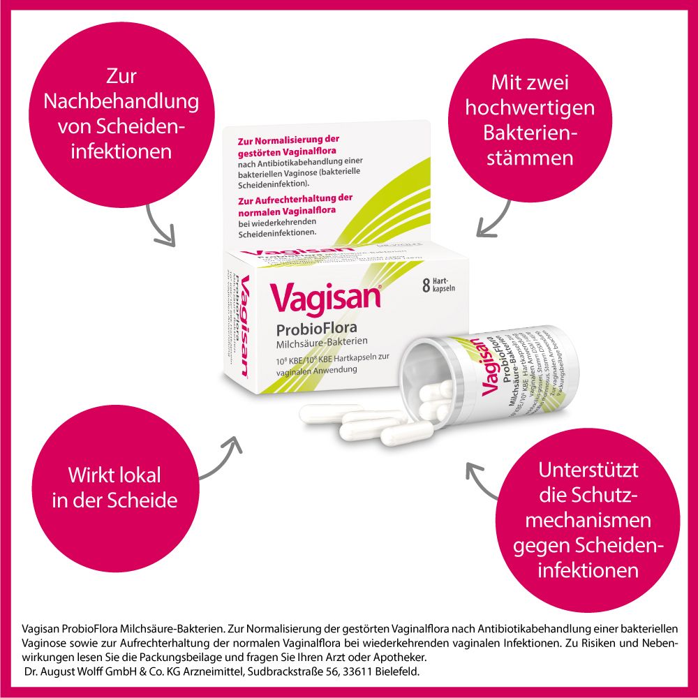 Vagisan ProbioFlora Milchsäure-Bakterien: Vaginalkapseln zum Aufbau der Scheidenflora und Wiederherstellung des natürlichen vaginalen pH-Werts