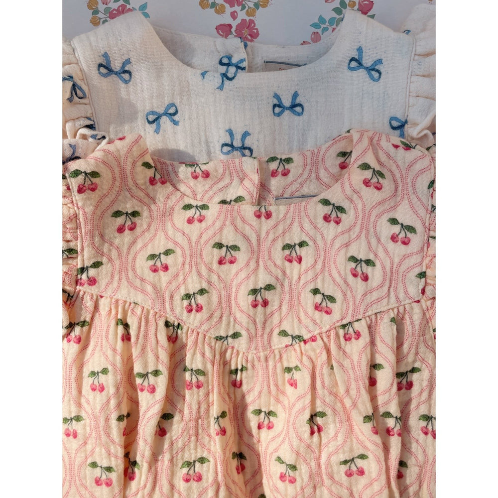 Køb Konges Sløjd Cherry Pink Motif Coco Romper GOTS