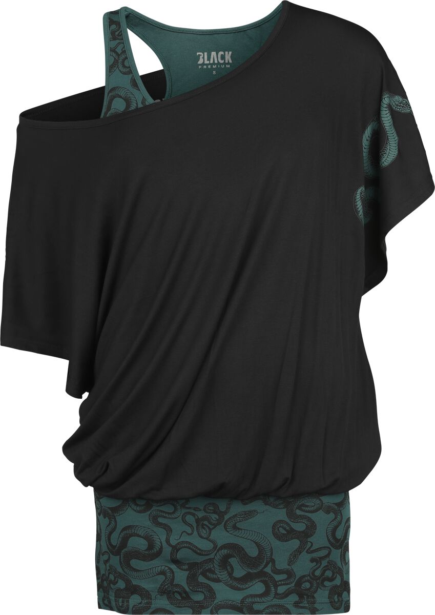Robe 2-En-1 - Imprimé Serpent | Black Premium by EMP T-Shirt Manches courtes