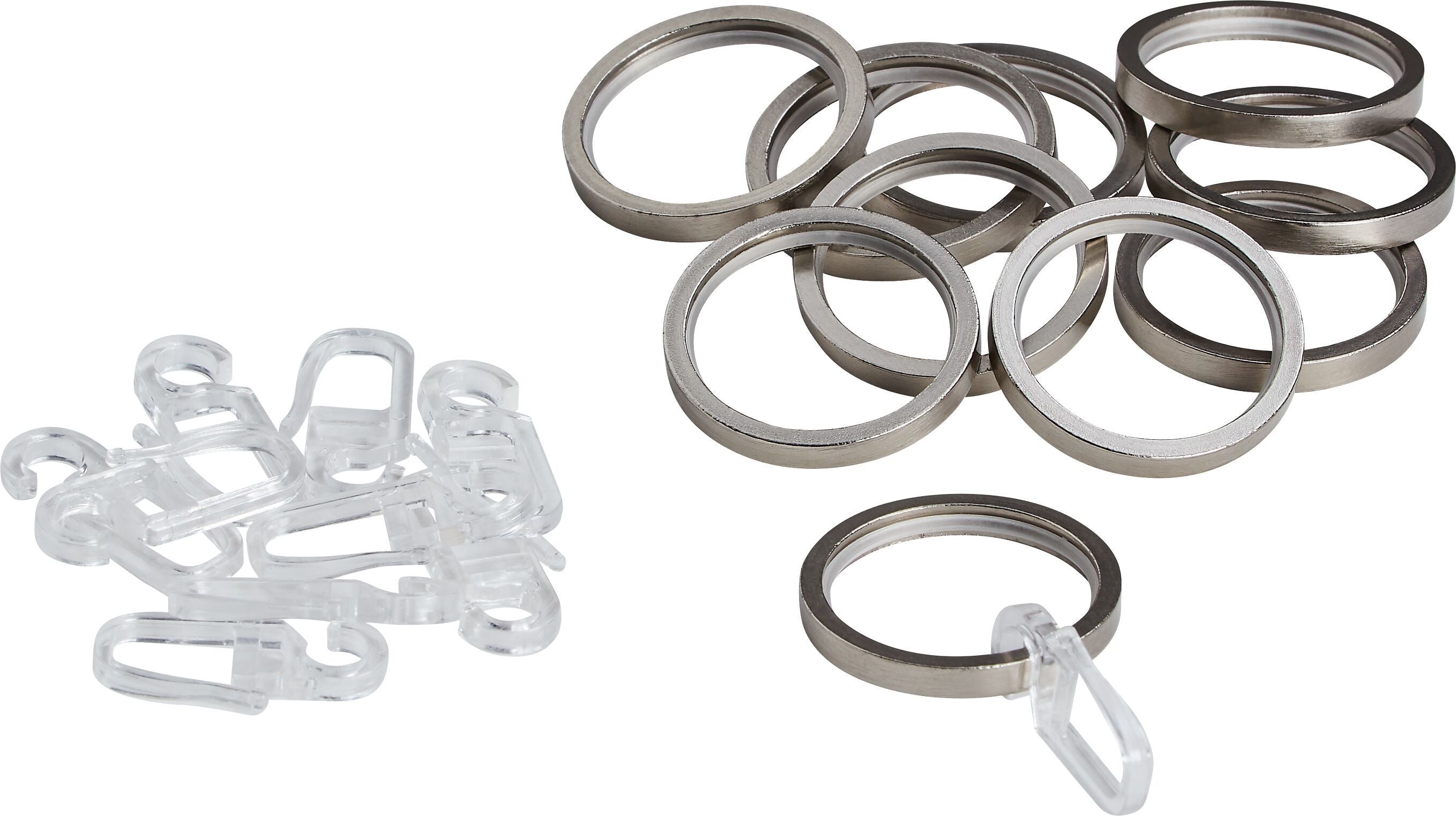 METALL Vorhangringe - Silber / B: 33.0 mm x T: 4.0 mm