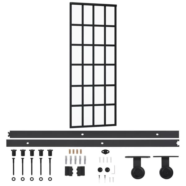 vidaXL Skyvedør med monteringssett 76x205 cm ESG glass og aluminium