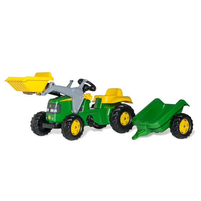 John Deere - Trettraktor mit Frontlader und Anhänger - rollyKid
