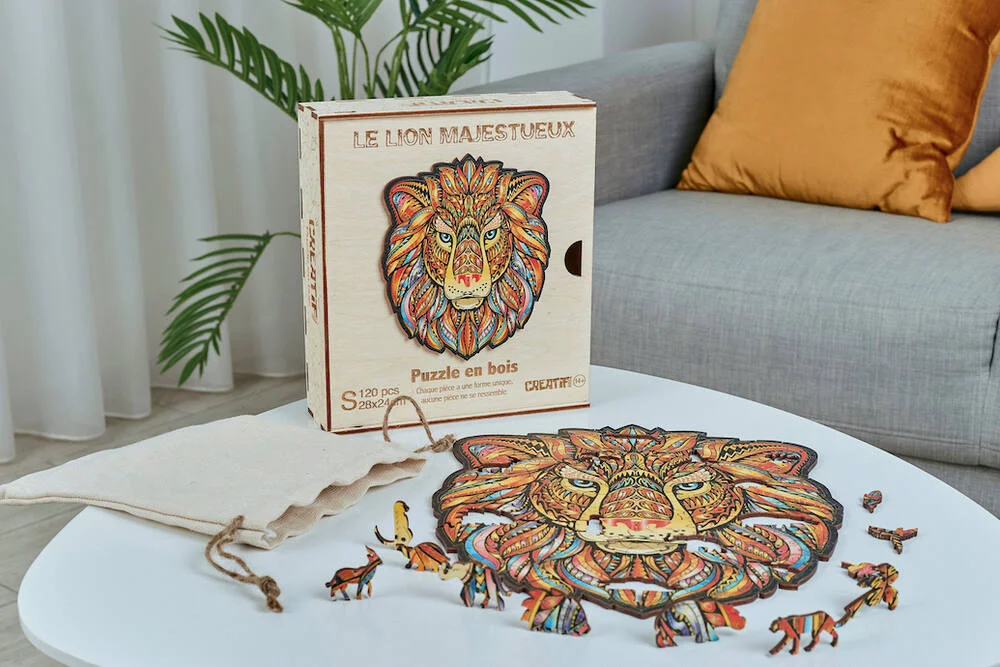 LE LION MAJESTUEUX - PUZZLE EN BOIS