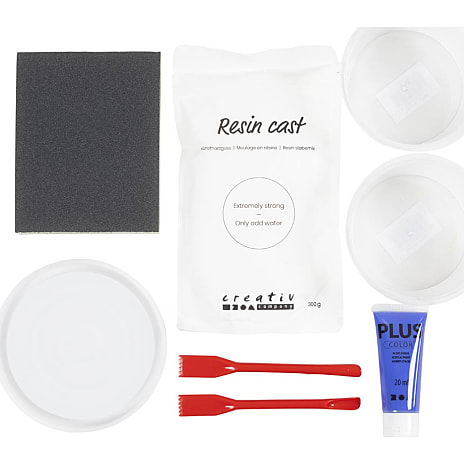 DIY kit resin støbning bakke marmorering - blå