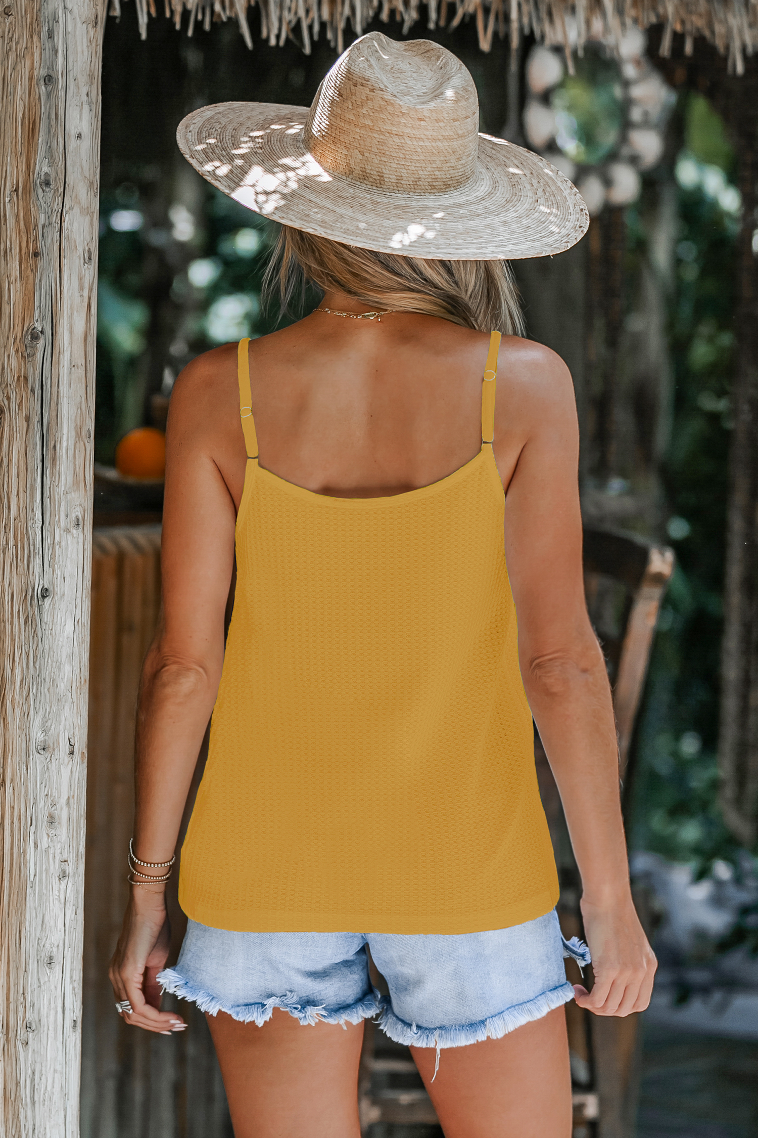 Débardeur en jersey jaune moutarde