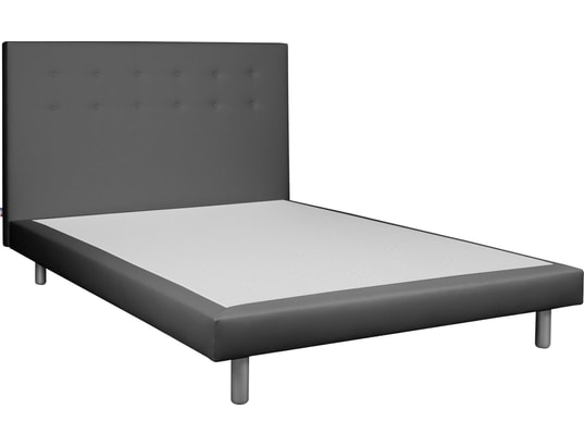 CONCEPT1 - Lit déco Cannes 140x190cm gris foncé