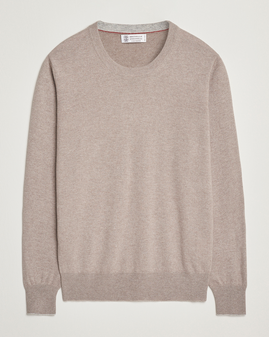 Brunello Cucinelli 2 Ply Cashmere Pullover Beige
