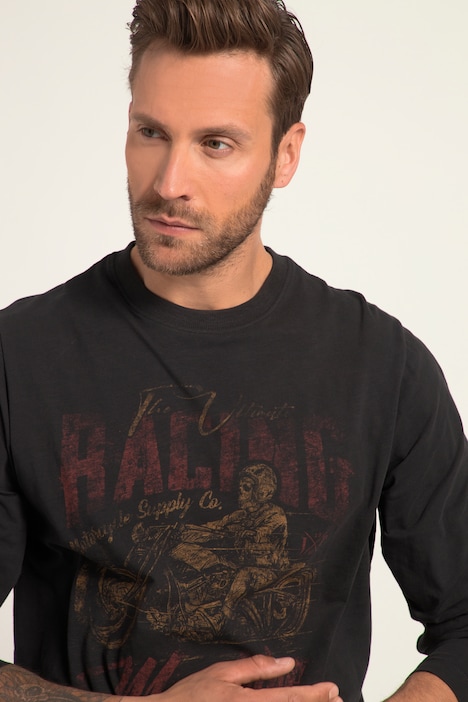 Langarmshirt, Flammjersey, Rundhals, Print