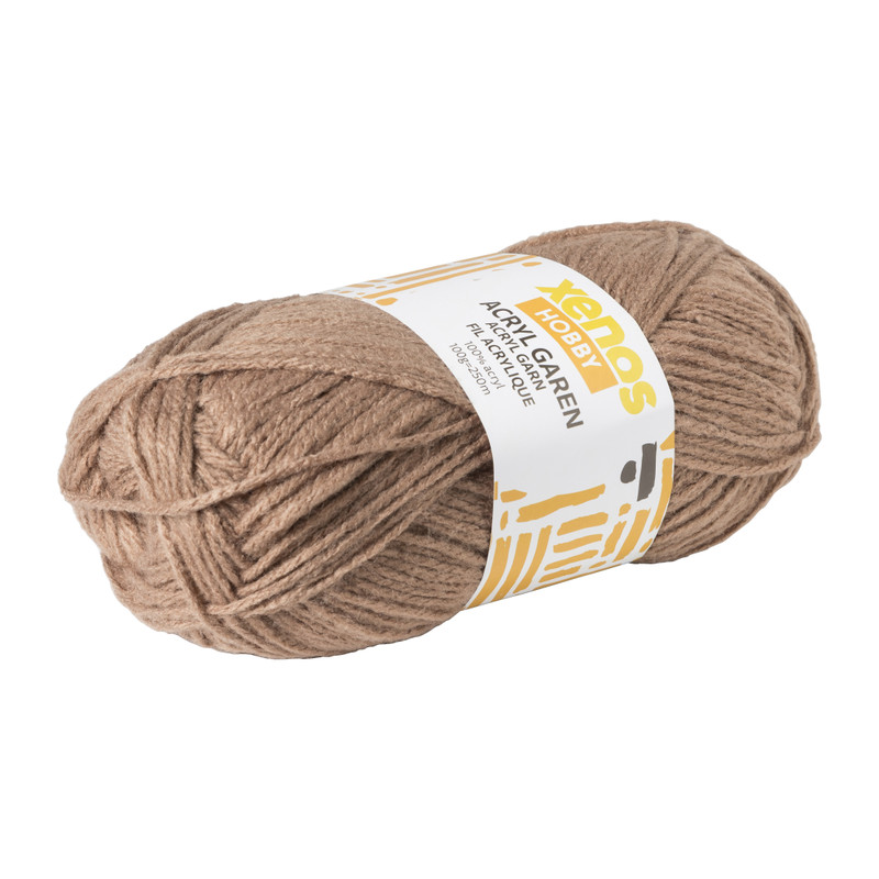 Garen acryl - bruin - 100 meter