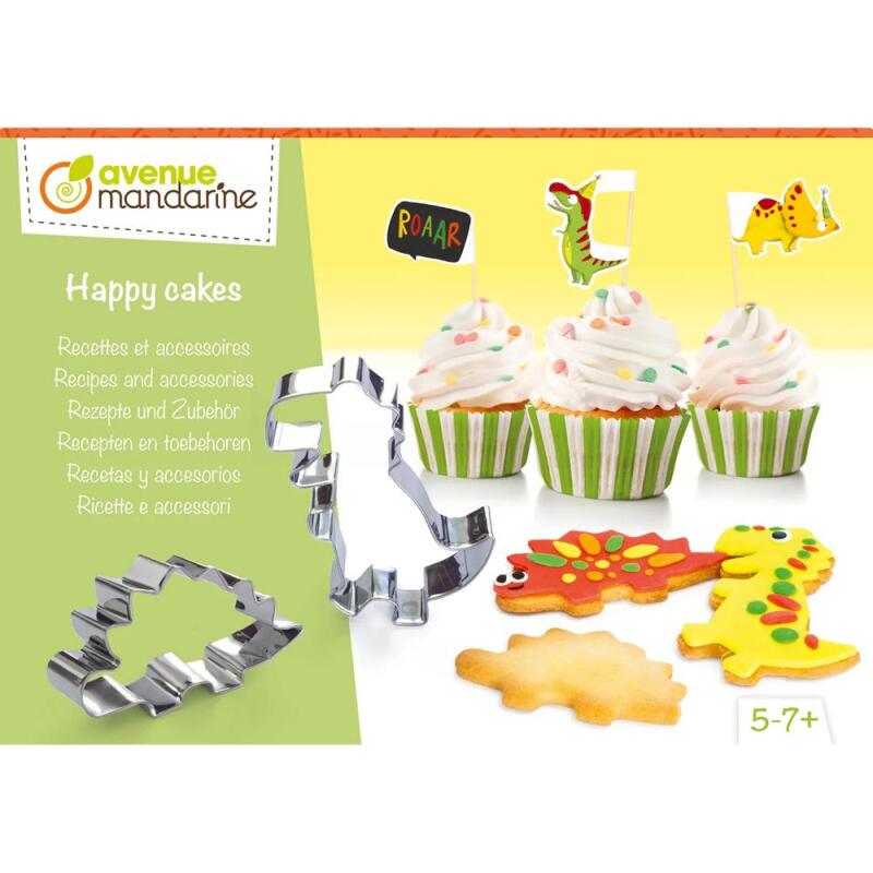 Boîte créative, Happy Cakes, Recettes et accessoires, Dinosaures - Vert